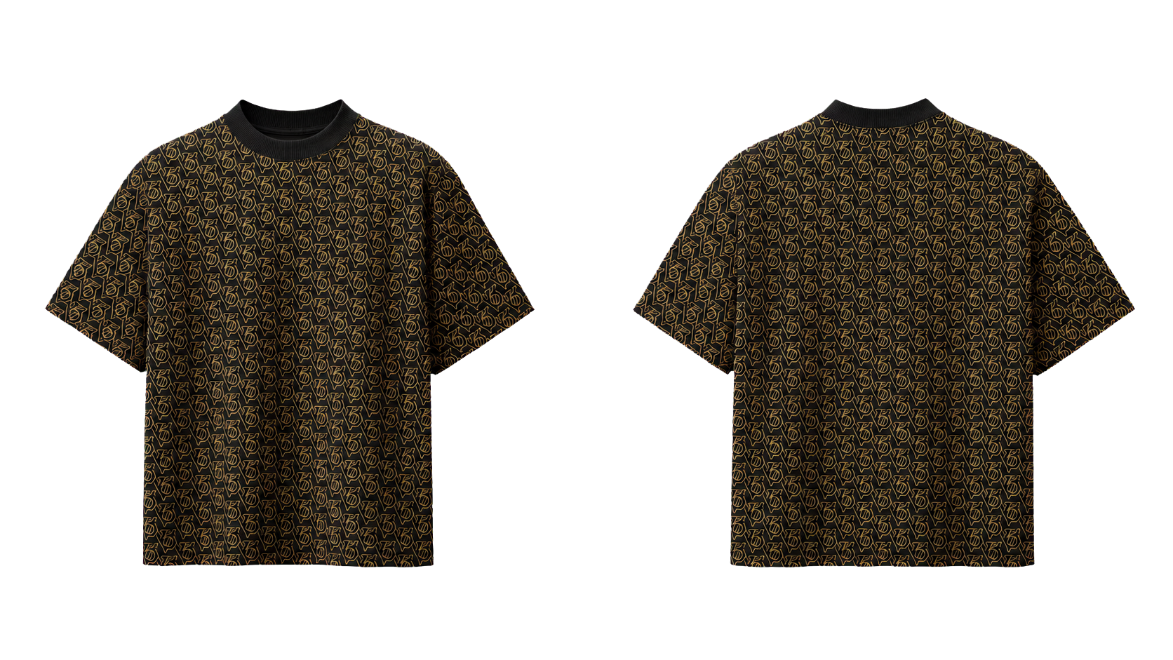 Ivory Black Tee — front and back